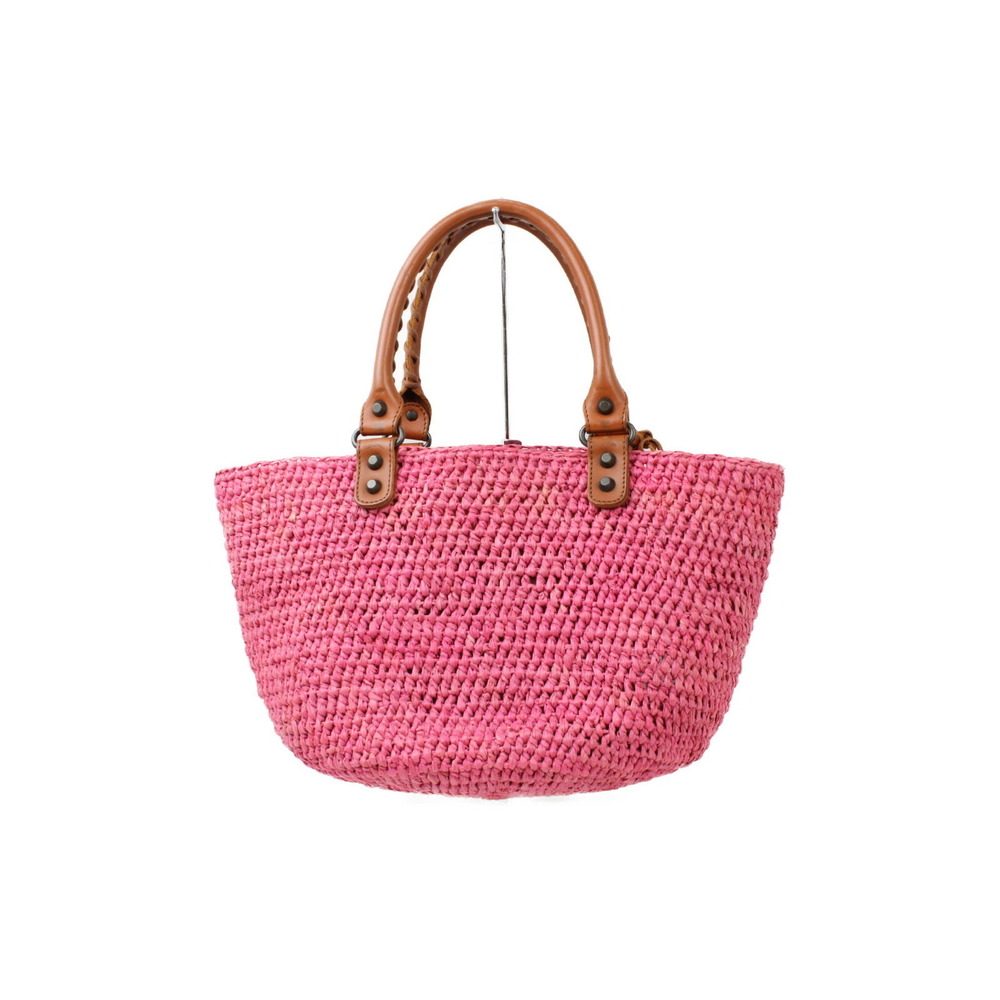 Balenciaga Bag Straw Basket Pink Raffia Summer - Picture 4 of 7